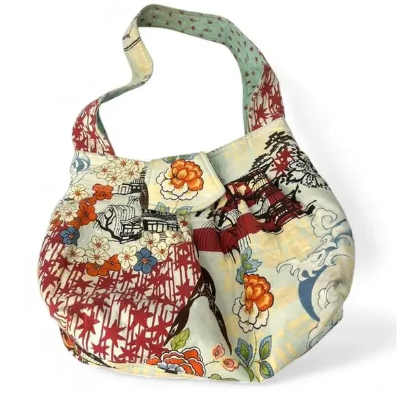 Artisan J. Castle Designer Bag Handbag Purse Tote Large Japanese Asian Noren - Picture 1 of 8